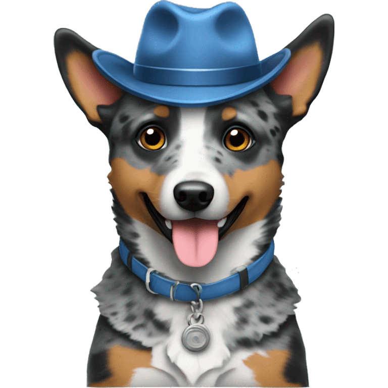 blue heeler wearing a hat emoji