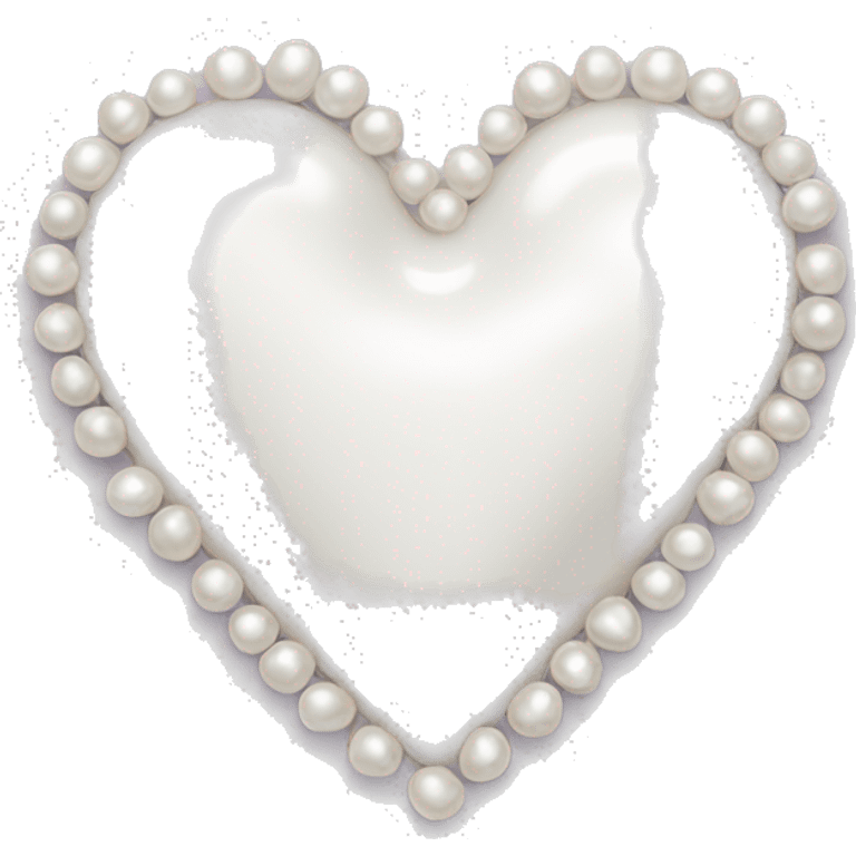 white heart with white pearls outlining the heart emoji