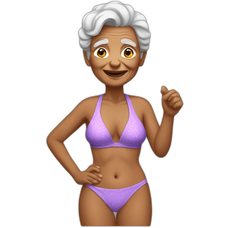 old woman bikini emoji