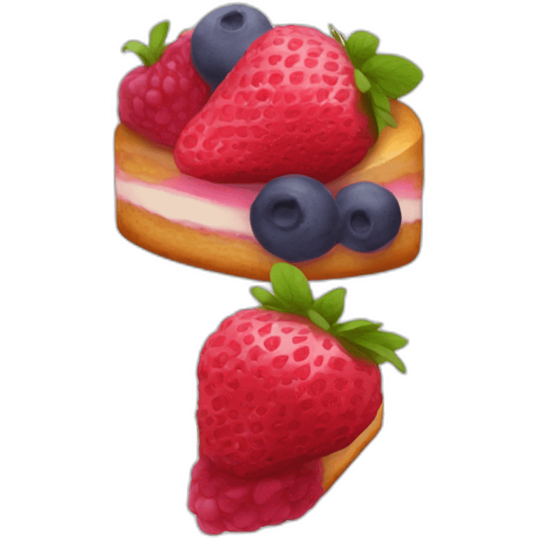 Gâteau à la fraise,framboise et myrtille  emoji