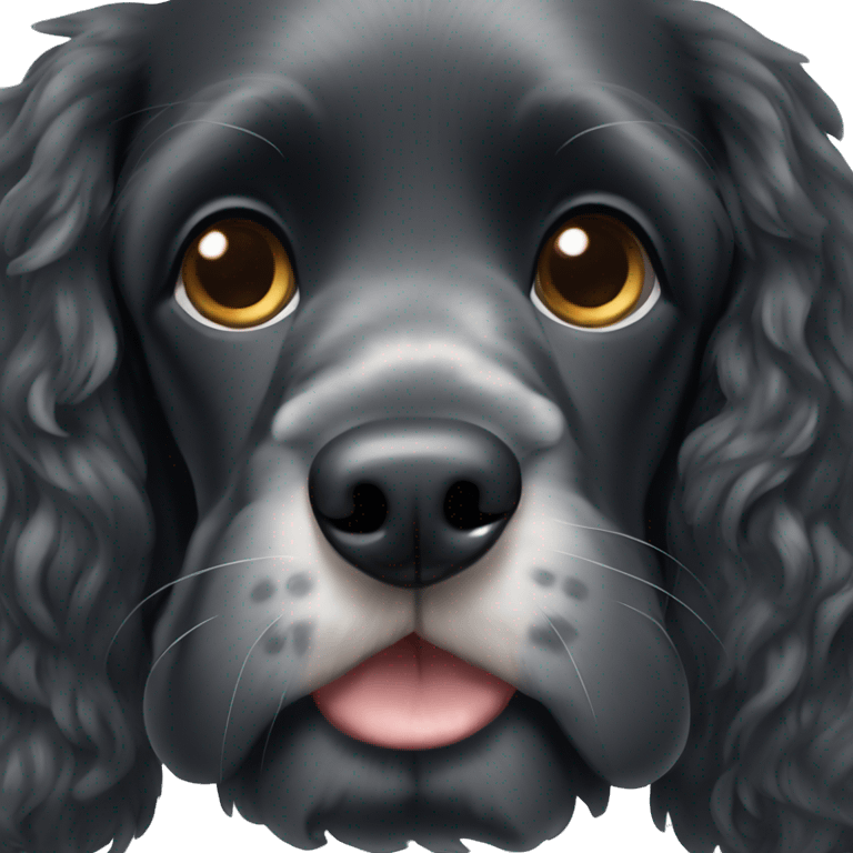 black cocker spaniel small amounts of gray on face emoji