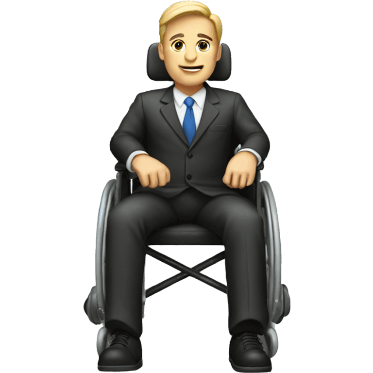 man on a wheelchair in a suite emoji