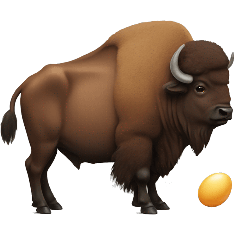 european bison holding an egg emoji