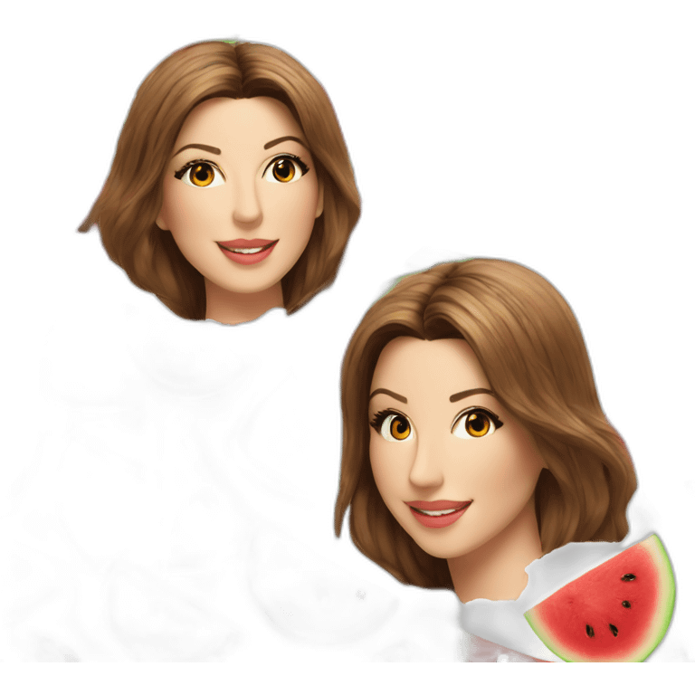 Nancy ajram with a watermelon emoji