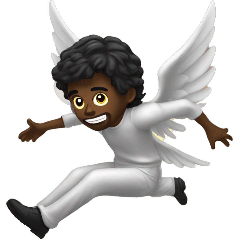 dark angel falling from the sky, caucasian dark haired man emoji