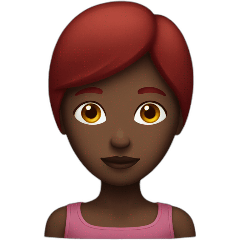 dark red coloured head girl emoji