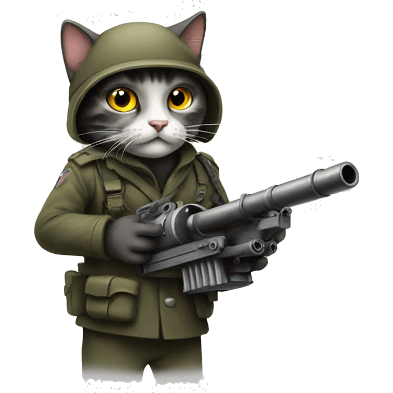 cat holding anti tank gun emoji