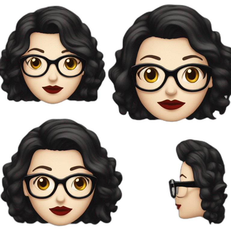 Caucasian-Mum-woman-goth-brown-hair-standing-wearing-glasses-red-lipstick-plus-size emoji