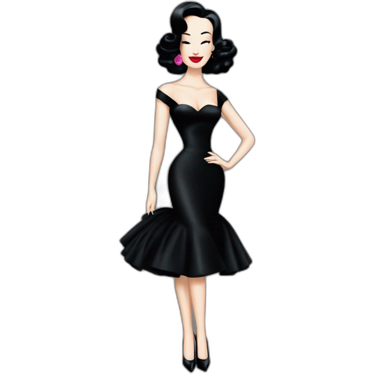 dita von teese wearing black balenciaga dress emoji