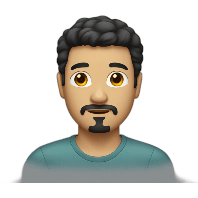 man with short black hair and goatee emoji