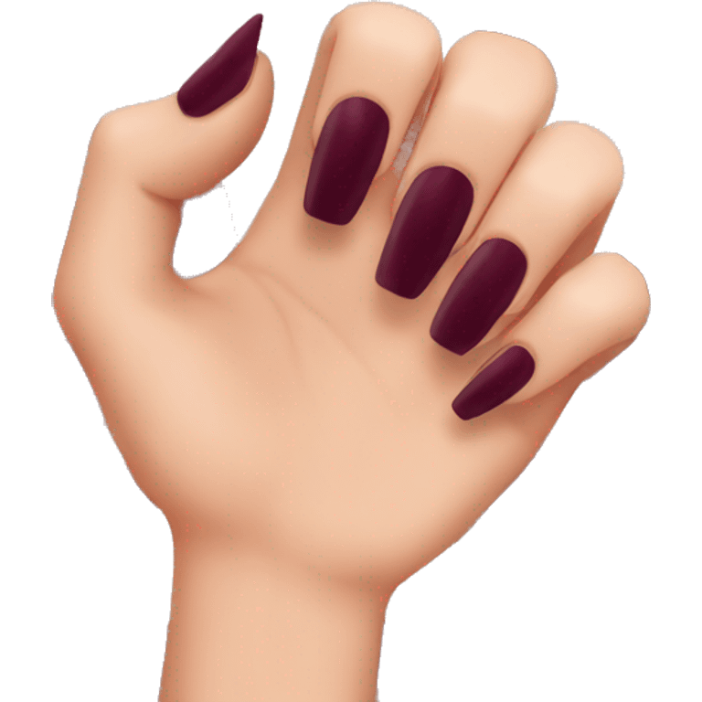 Nails emoji with burgundy nail polish  emoji