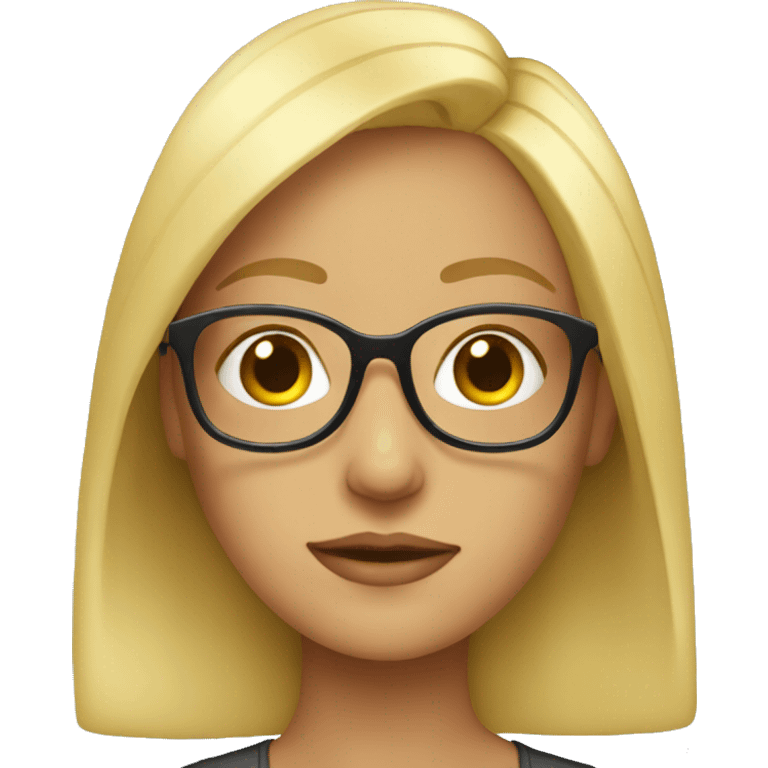 Blond girl whit glasses emoji