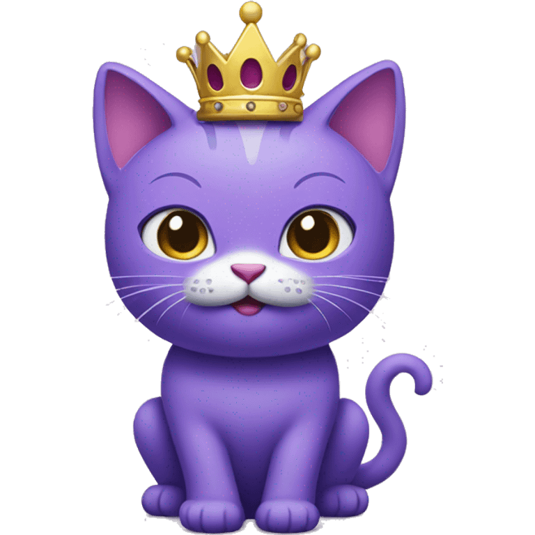 Purple Kitty with a crown on its head  emoji