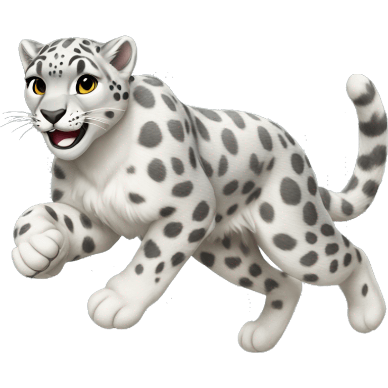 Female Snow leopard running  emoji