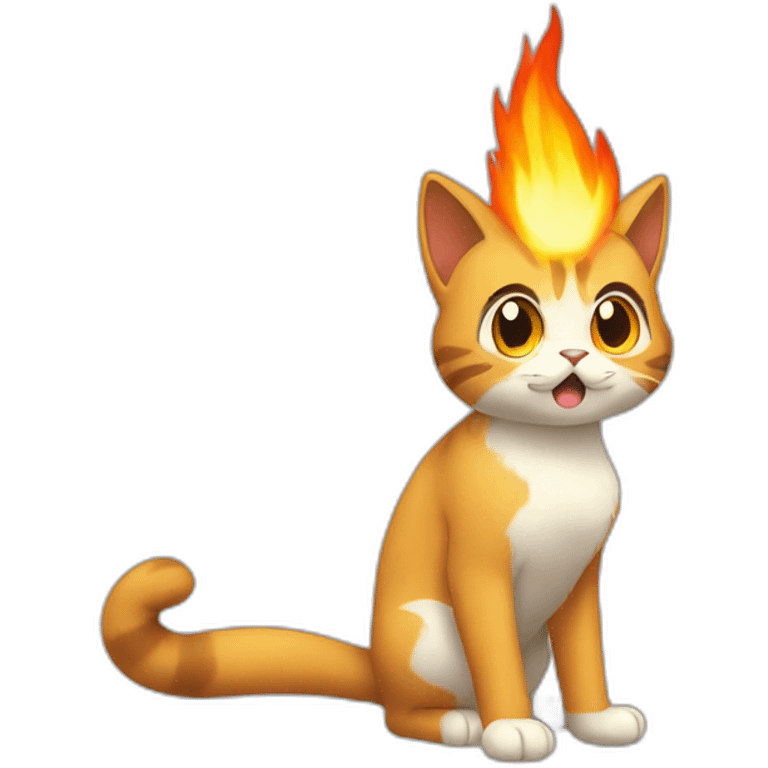 Sitting-bicolor-cat-fire-pokemon-shocked emoji