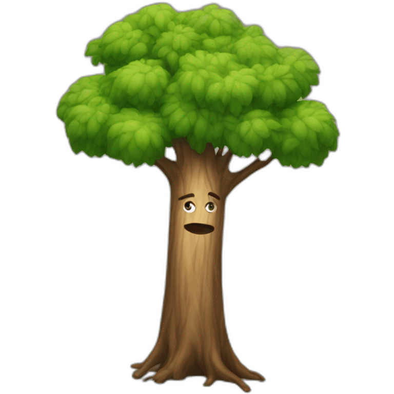 tree with face emoji