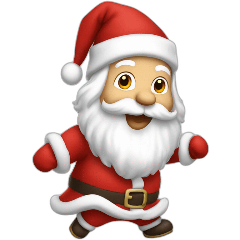 Dancing white skin santa emoji