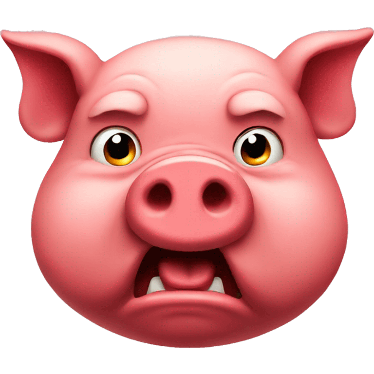 Angry red pig emoji