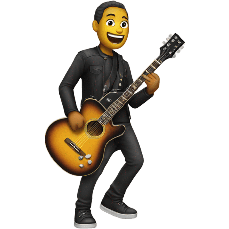 A guitar playing a guitar emoji