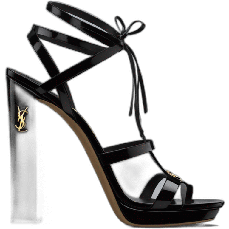 Ysl TRIBUTE heel SANDAL black PATENT LEATHER emoji