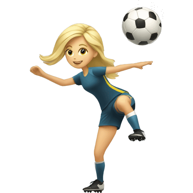 blond woman doing soccer tricks emoji