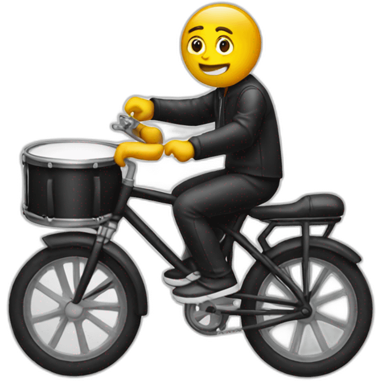 a drummer in a bike emoji