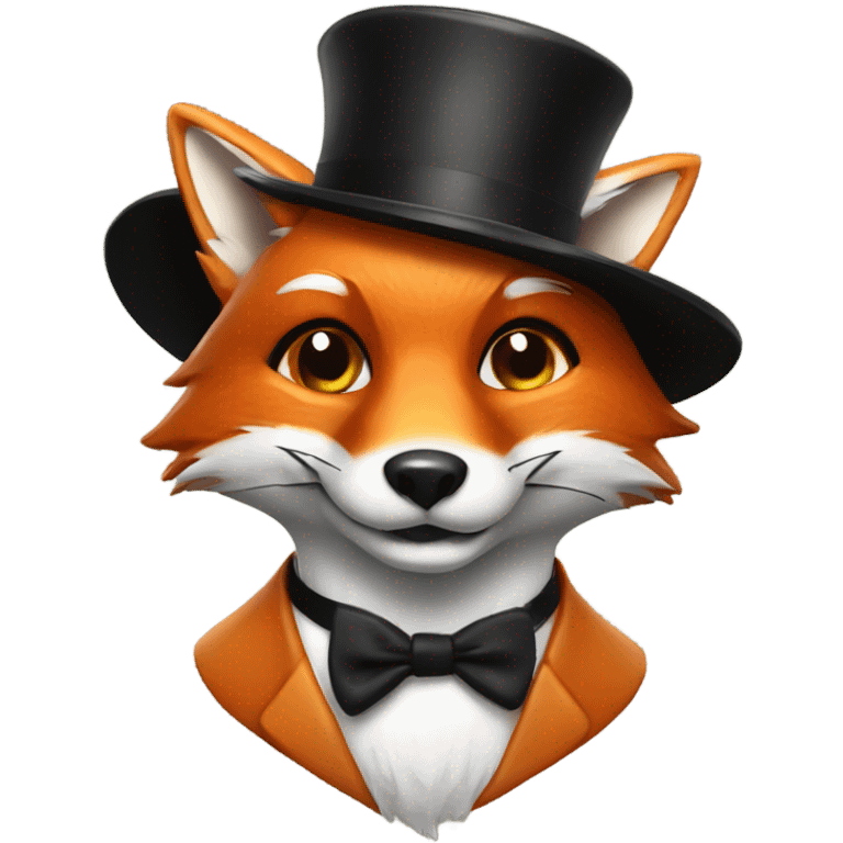 Fox with top hat emoji