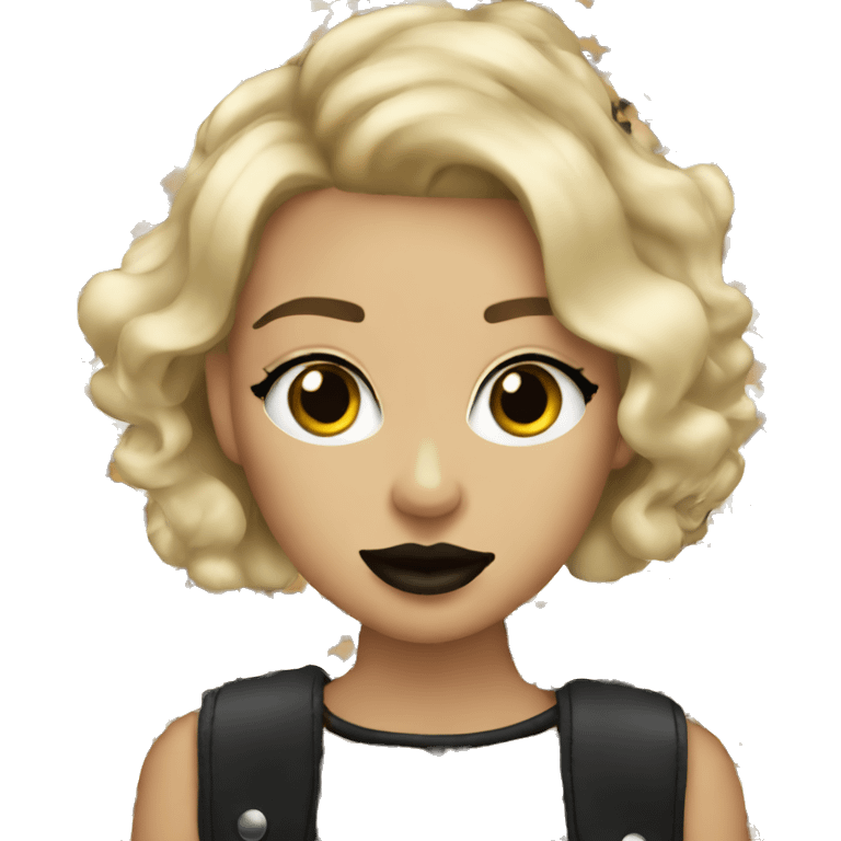 Blonde girl with leopard hair är black lips  emoji