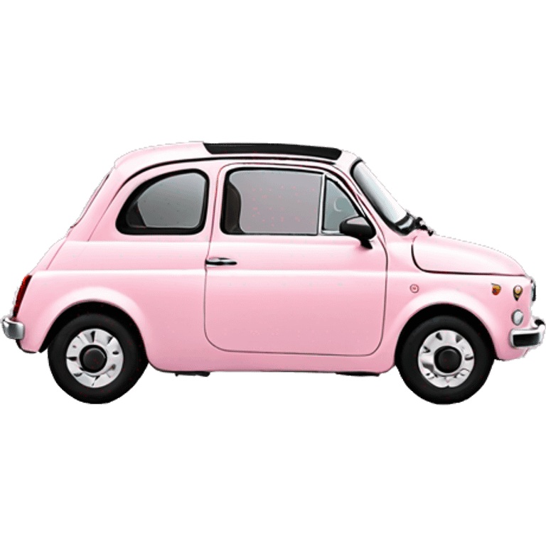 Fiat 500 Pastel pink with Hearts  emoji