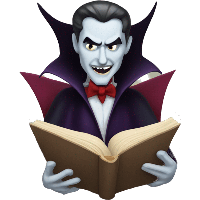 dracula reading a boo emoji