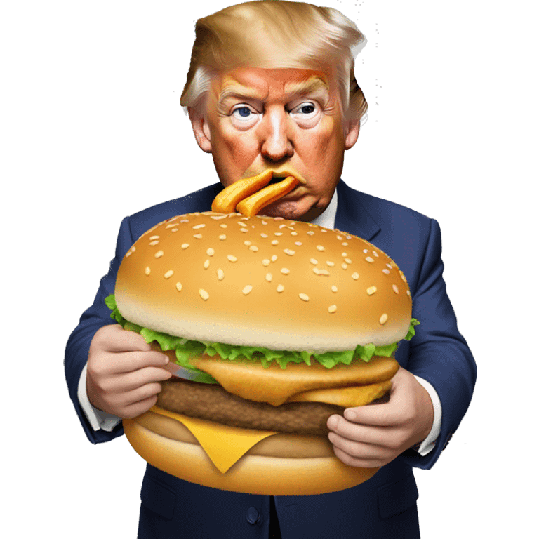 Donald Trump eating a hamburger  emoji