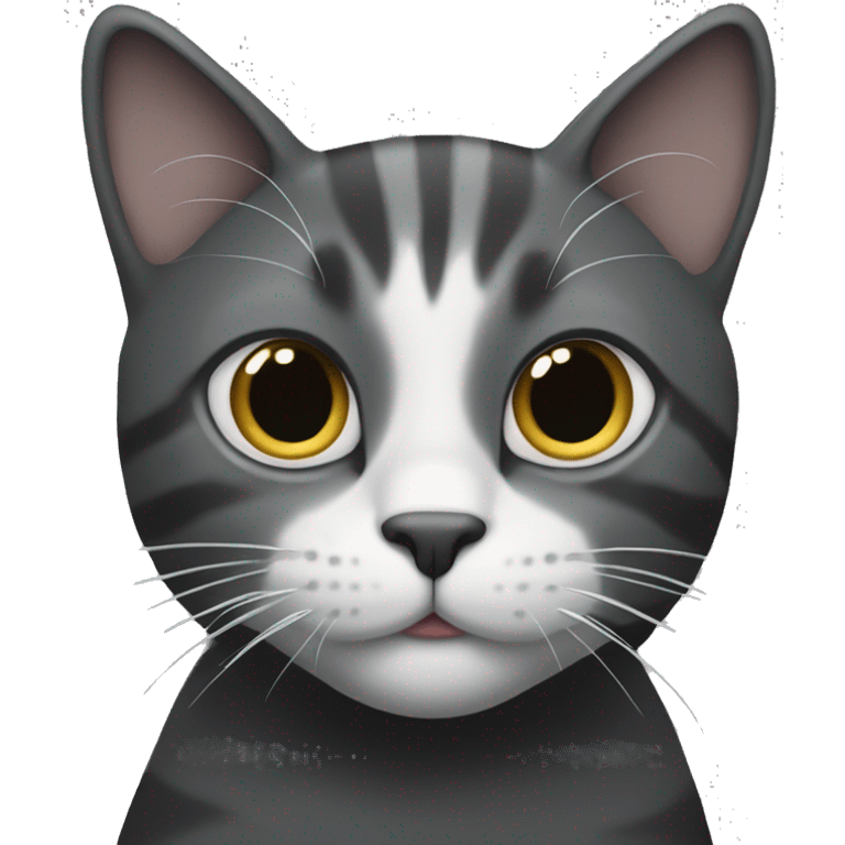 The cat is black and gray together emoji