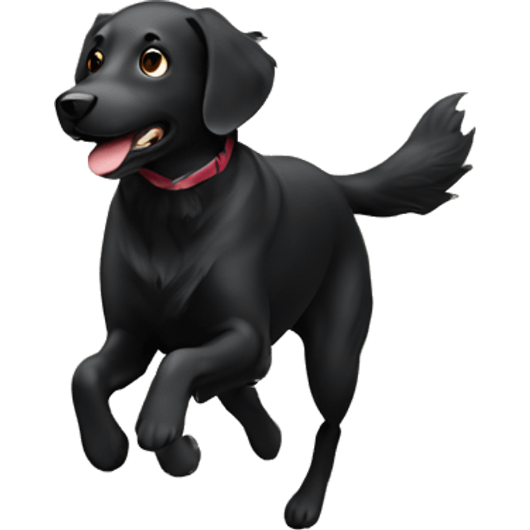 Running Black retriever  emoji