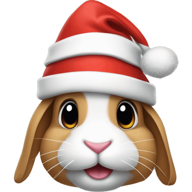 a bunny wearing santa hat emoji