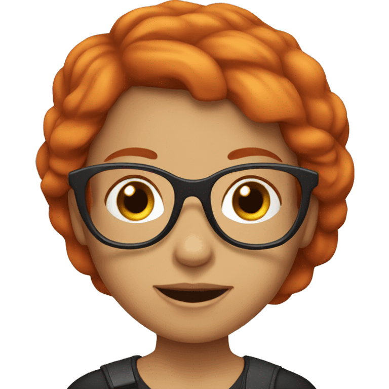 red hair girl with glasses  emoji