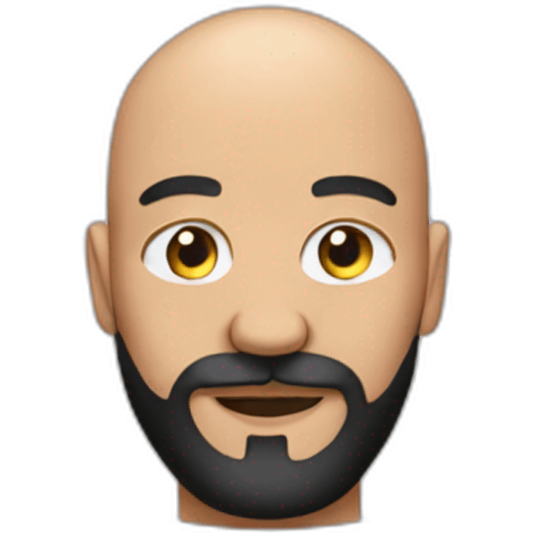 dj is bald man with black beard emoji