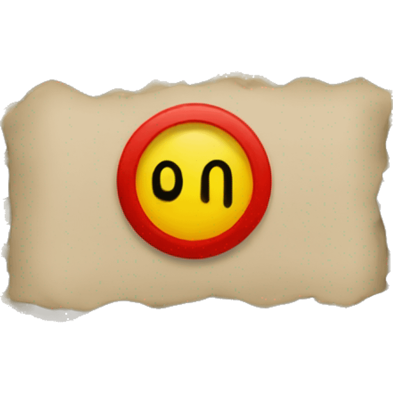 A wavy black and red rectangle with a yellow circle in the middle emoji