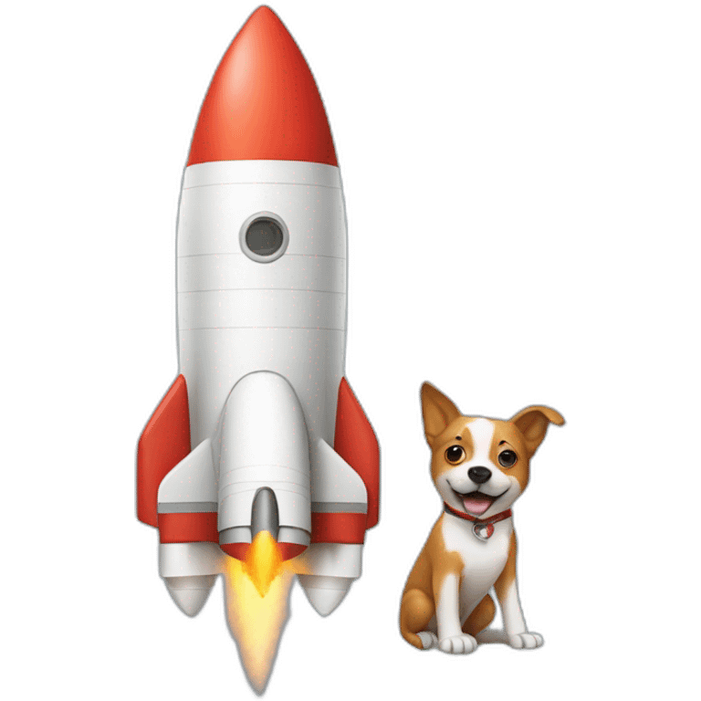 rocket with a dog on board emoji