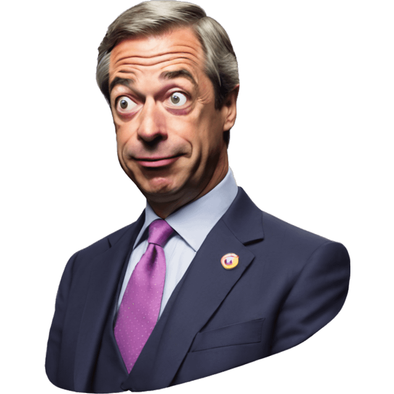 Nigel Farage side profile Pog expression emoji