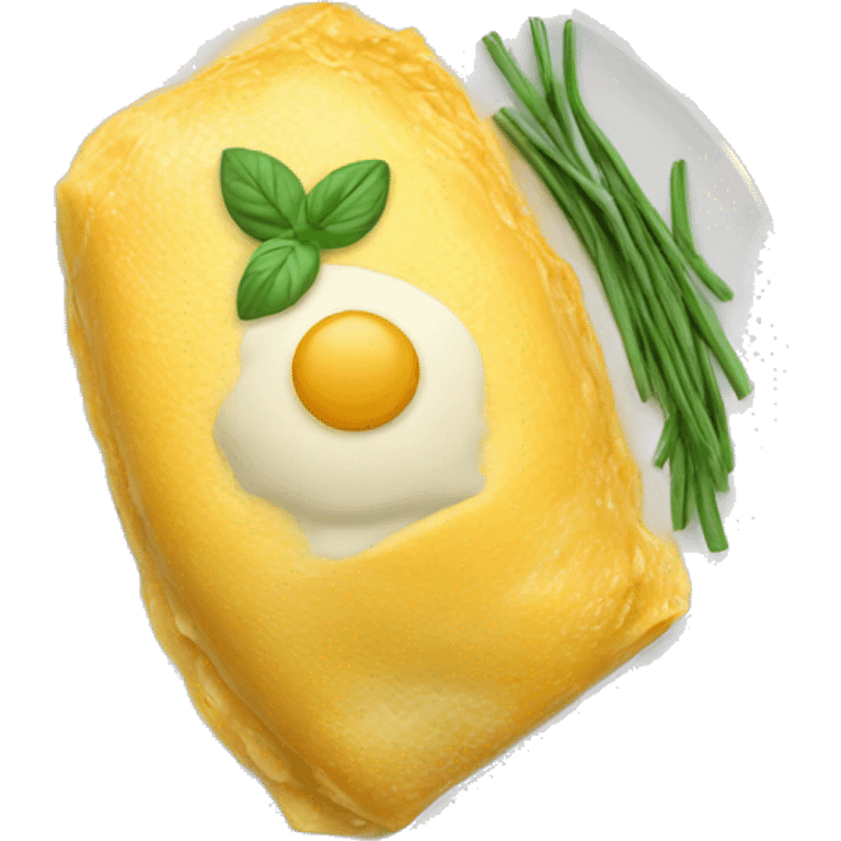 realistic French omelette on a plate emoji