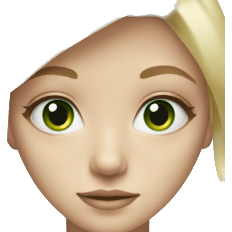 Blonde girl with green eyes with iqos on hand emoji