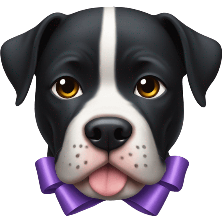 black pitbull with a bow emoji