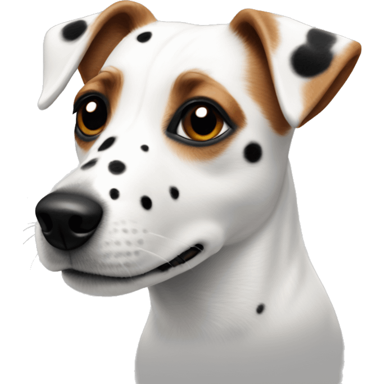 Jack Russell's dog is white with black spots emoji