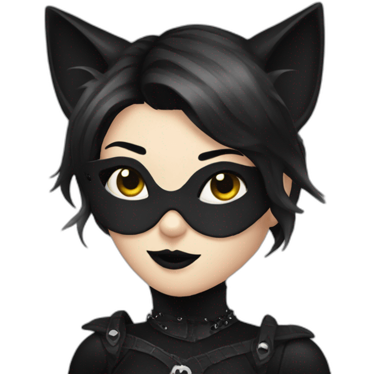 goth cat woman emoji