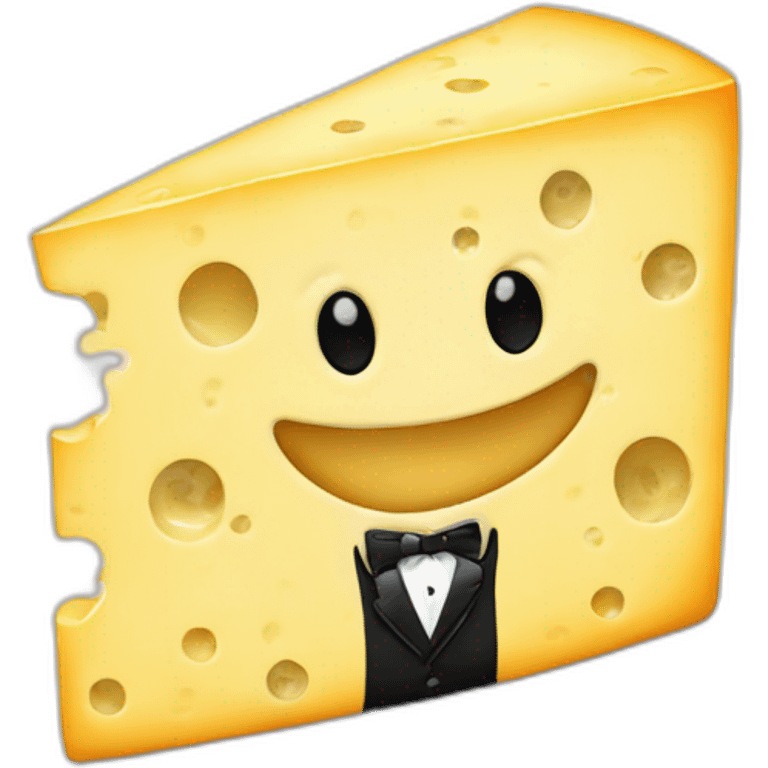 Cheese with a tuxedo emoji