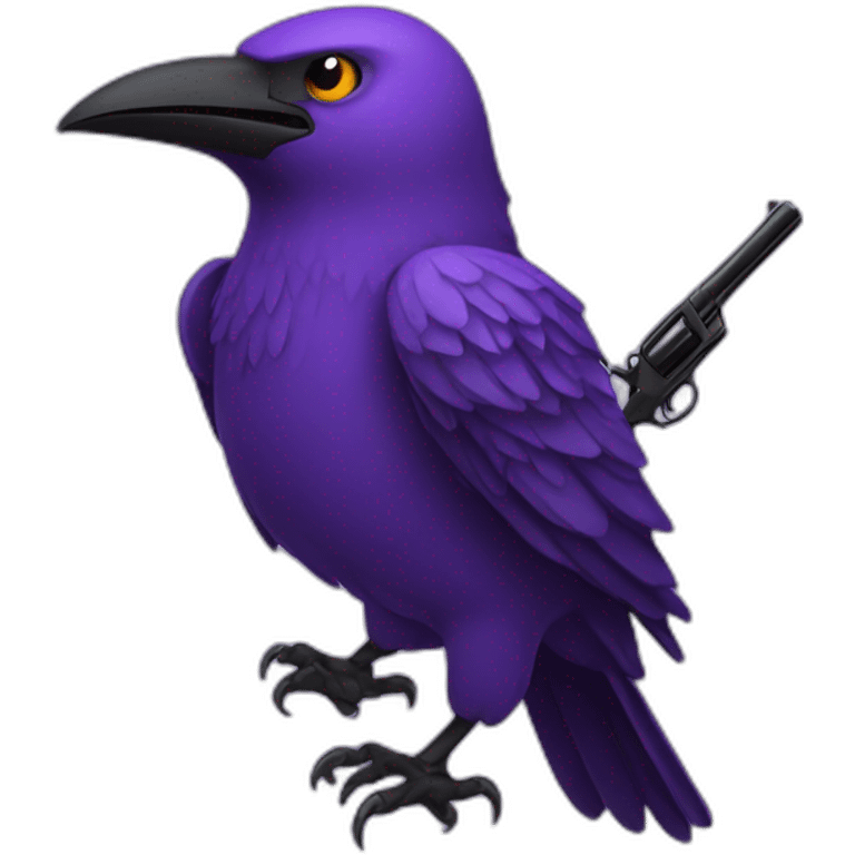 purple crow with gun emoji