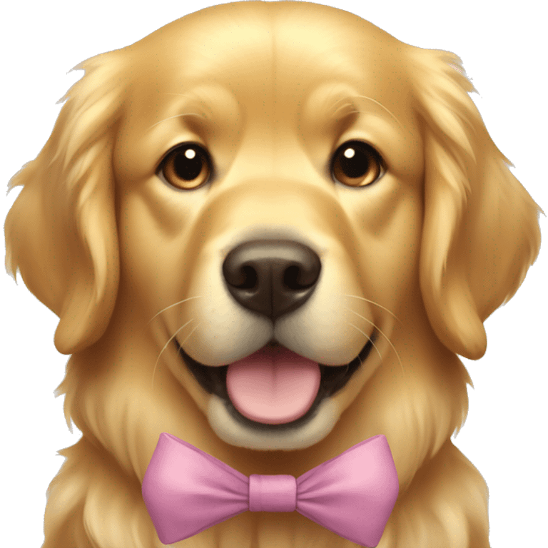 Golden retriever with bow  emoji