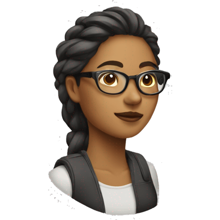 woman with glasses looking cool from the side emoji