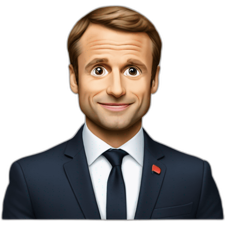 A macaron with the face of Emmanuel Macron emoji