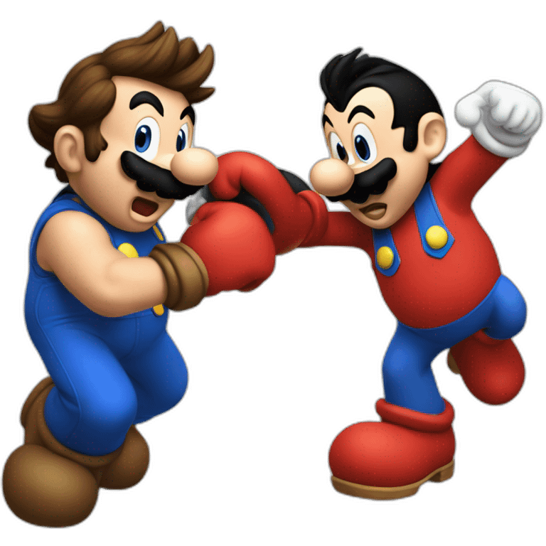 super mario and mickey mouse fighting emoji